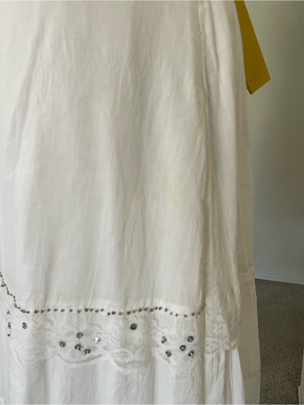 SOLD Y2K 1990s Bb Jeans Boho Fairy Lace Beaded Tier Midi Skirt - Picture 7 of 11